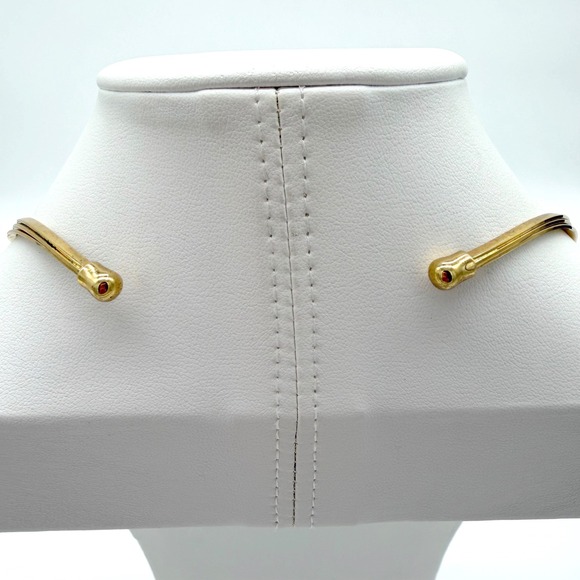 Vintage Gold Tone Cleopatra Style Statement Collar Necklace & Choker Set - Picture 7 of 9